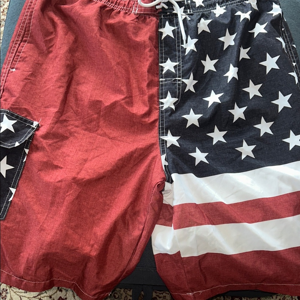 Patriotic Red and Black Men's Shorts